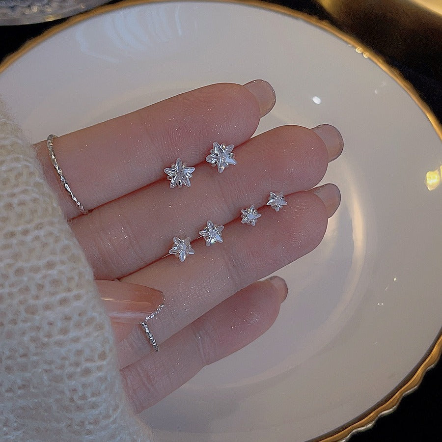 Women's Small Pentagram Zircon For Fresh High Sense Stud Earrings