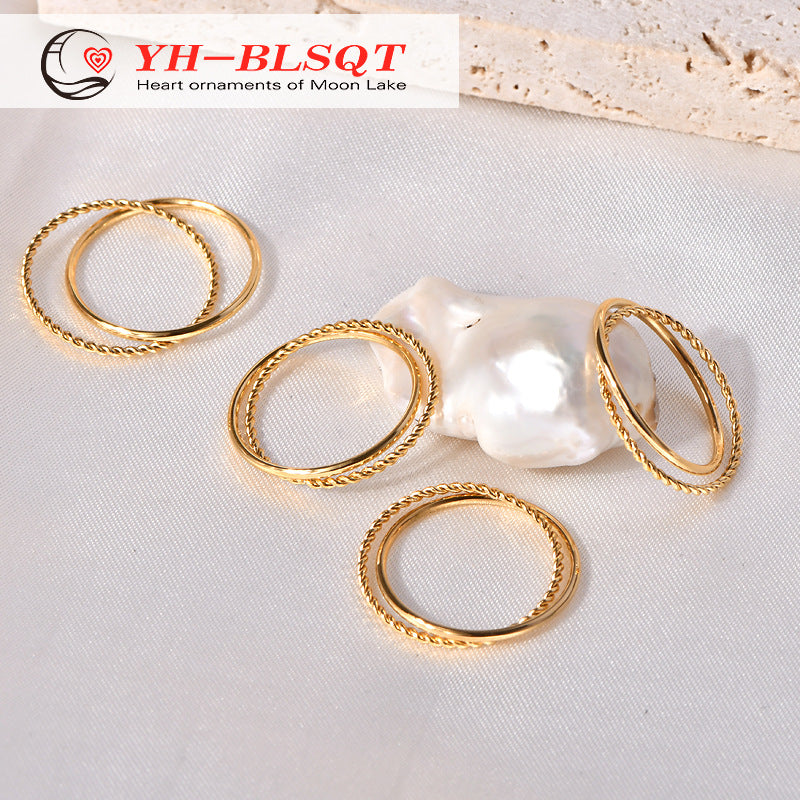 Stainless Steel Double Personalized Index Finger Fashionmonger Simple Ring