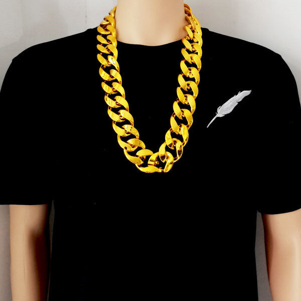 Hip Hop Exaggerated Chain Plastic Simulation Gold Necklaces