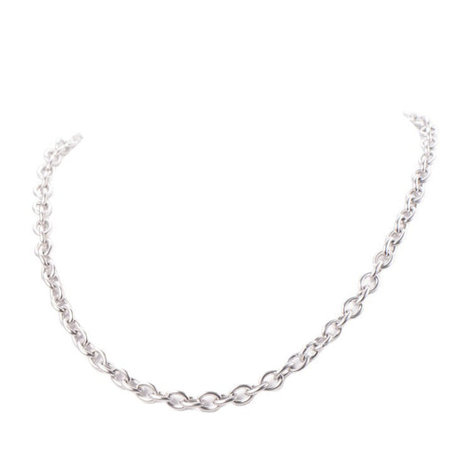 Men's & Women's Stainless Steel Cross Buckle O-shaped Welding Port Titanium Clavicle Chain Necklace