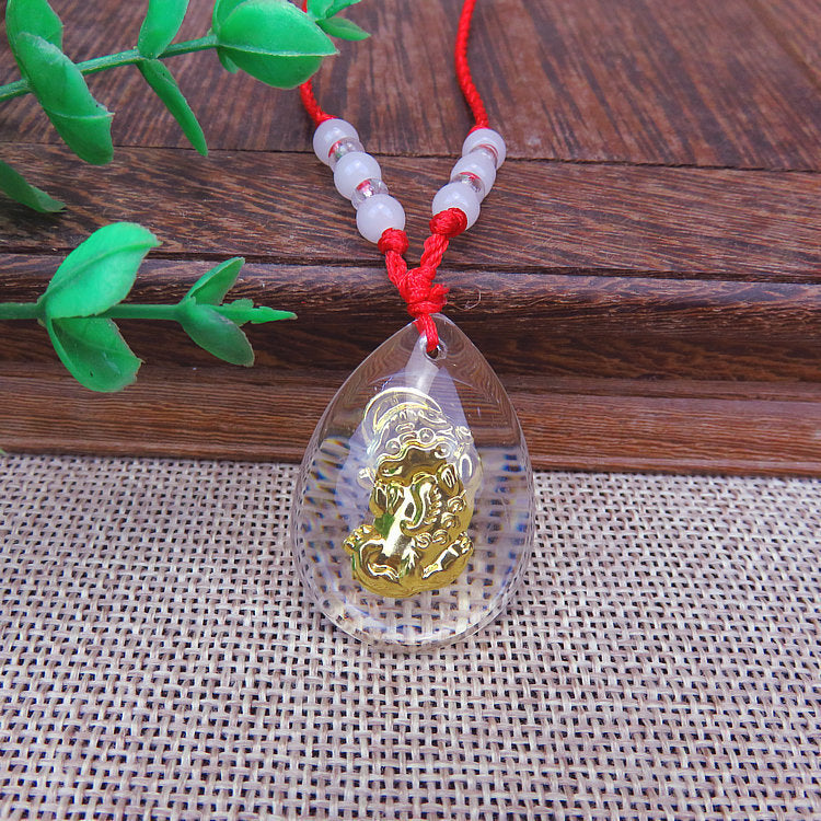 Rope Artificial Crystal Avalokitesvara Buddha Zodiac Activity Temple Necklace