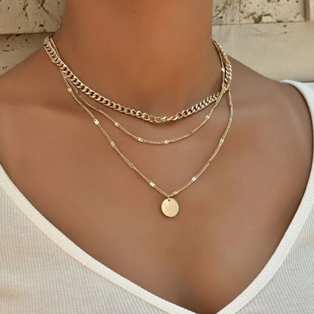 Women's Chain Simple Temperamental Cold Style Round Alloy Necklace