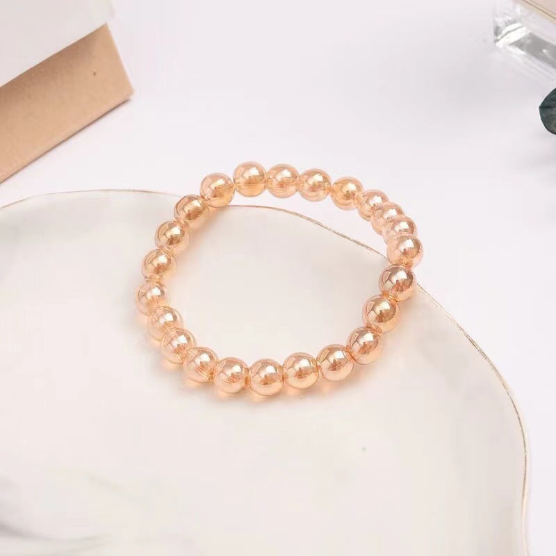 Women's Champagne Buddha Beads Basic Versatile Style Bracelet