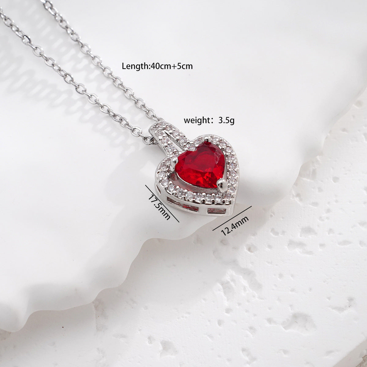 Women's Inlaid Zircon Fashion Heart-shaped Water Drop Necklaces