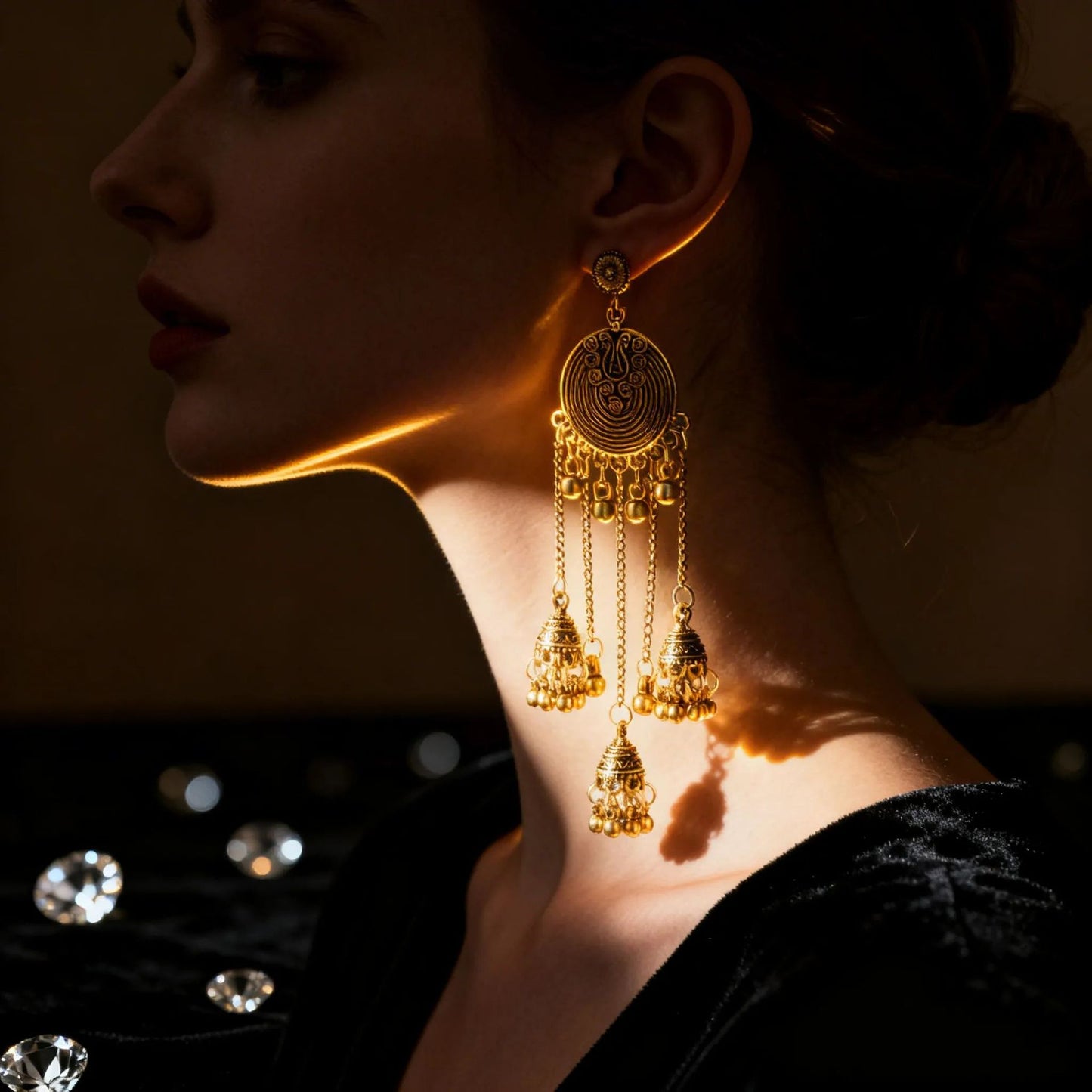 Round Bell Long Personalized Bohemian Ethnic Earrings