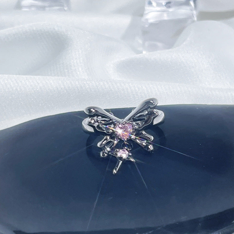 Fashion Personalized Female Butterfly Light Luxury Temperament Rings