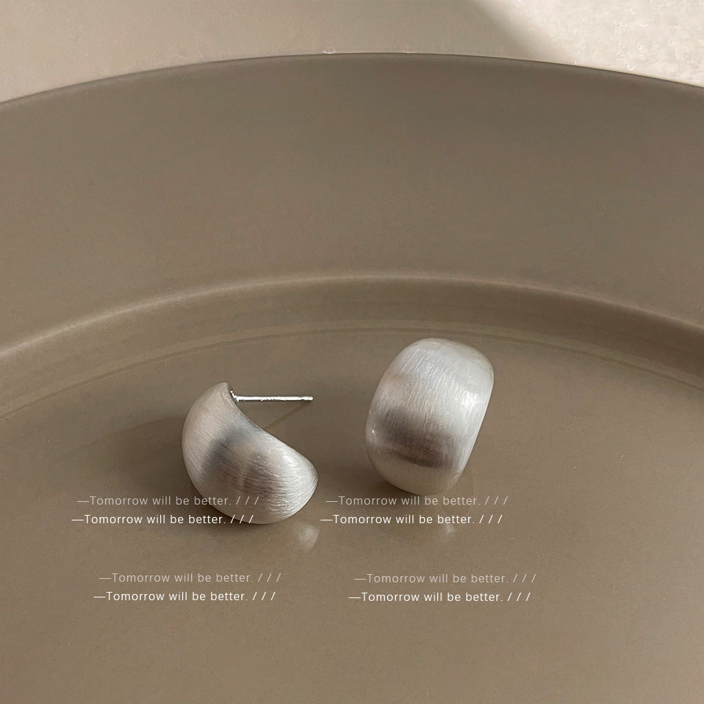 Matte Texture Geometric Female Niche Fashion Earrings