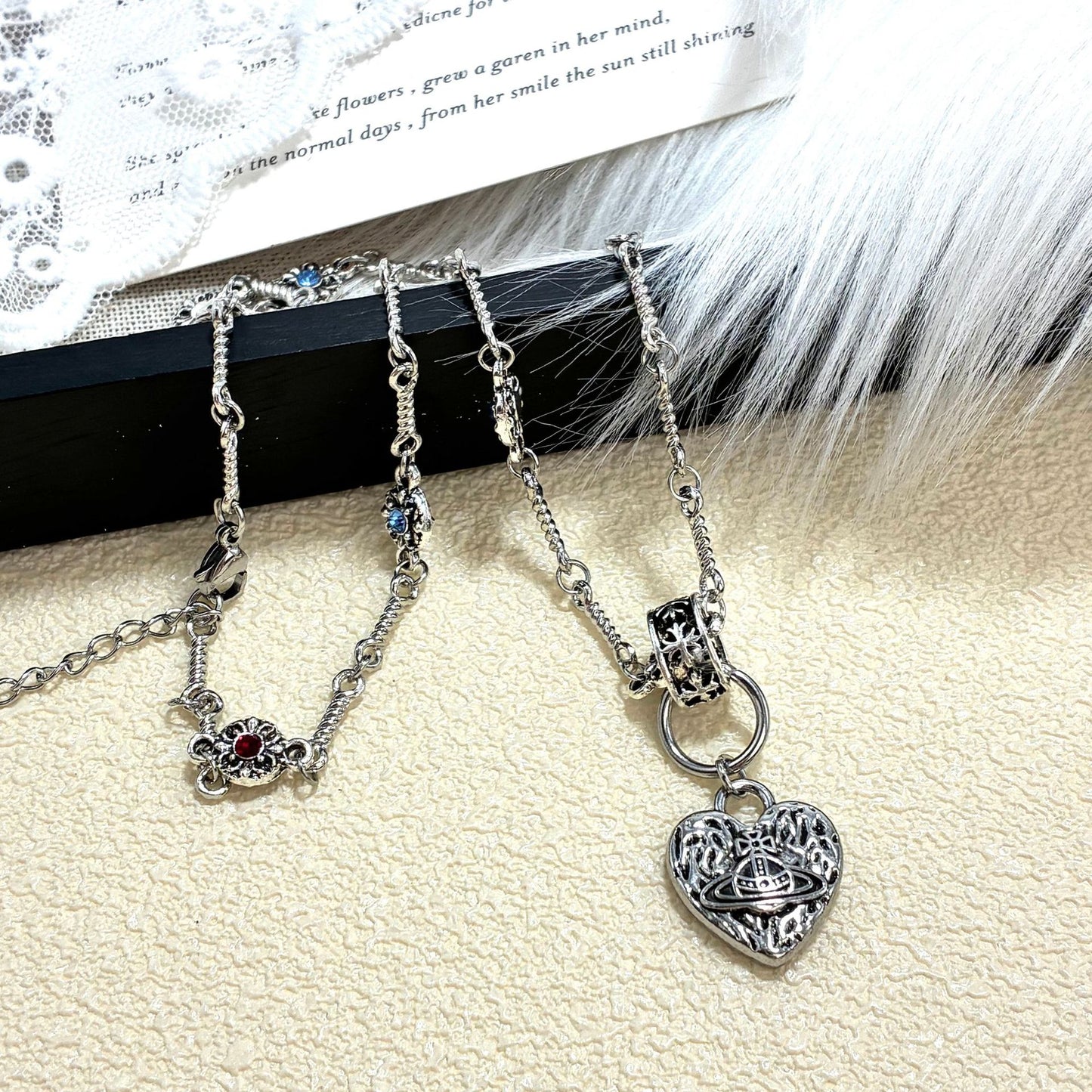 Women's Sweet Cool Retro Style Cross Zircon Clavicle Chain Trendy Necklace