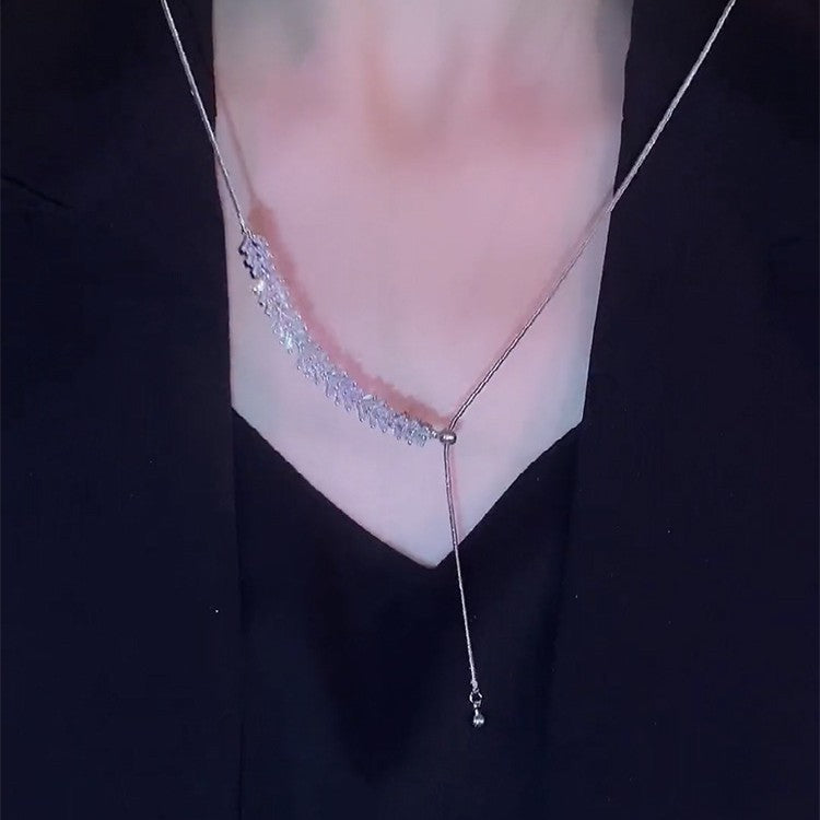 Women's Niche Design Crystal Wheat For Simple Graceful Cold Style Clavicle Necklace