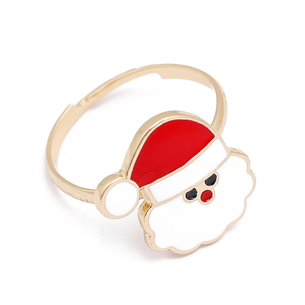 Children's Cartoon Snowman Elk Candy Alloy Dripping Oil Rings