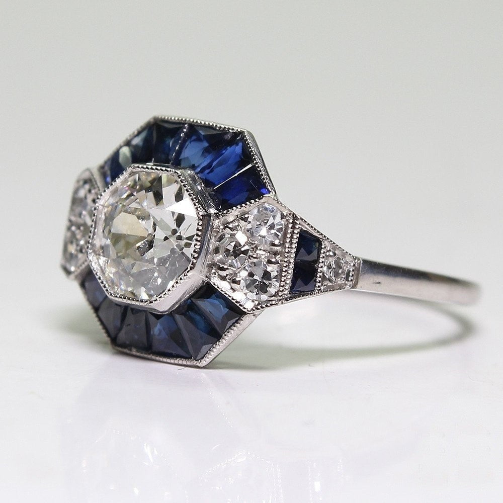 Women's Square White Sapphire Zircon Fashion Hand Rings