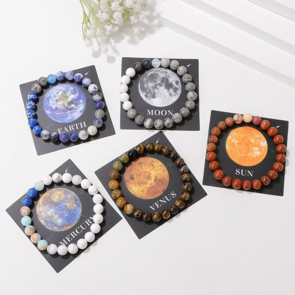 Women's & Men's Planets Of The Solar System Natural Stone Bracelets