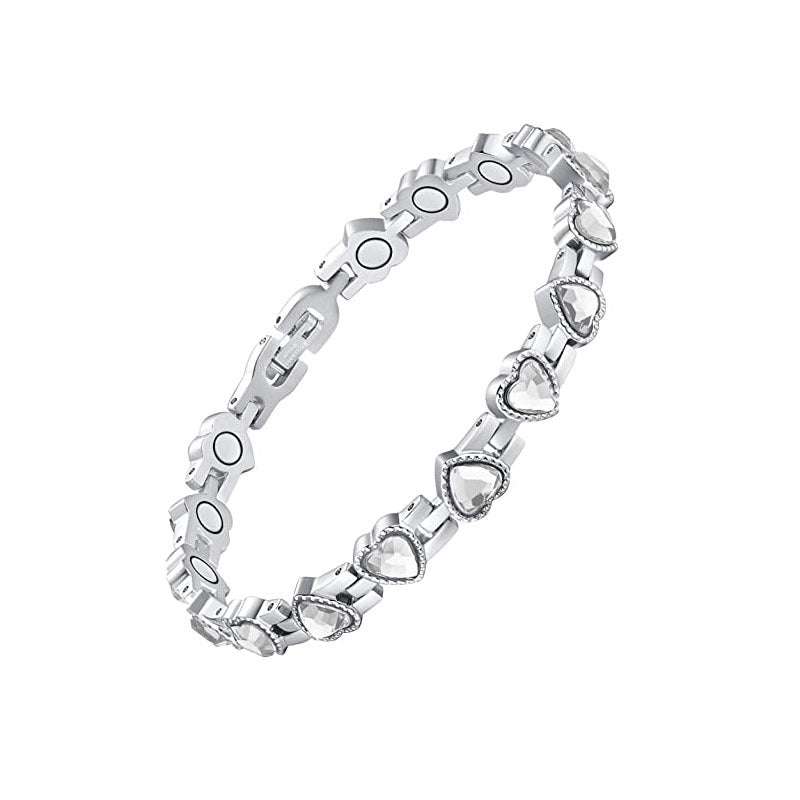 Brocade Heart-shaped Gaussian Full Magnet Adjustable Diamond Bracelets