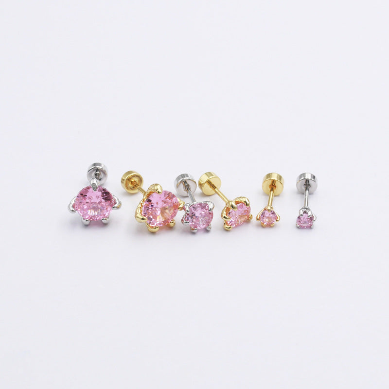 Zircon Ear Bone Pin Finely Inlaid Earrings