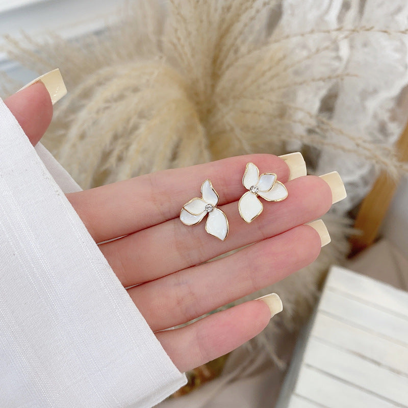 Women's Flower Elegant Korean Style For Small Simple Trendy Ear Stud Earrings