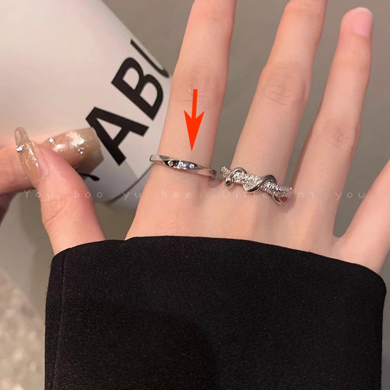 Pearl Zircon Butterfly Female Niche High-grade Light Luxury Couple Temperament Ring