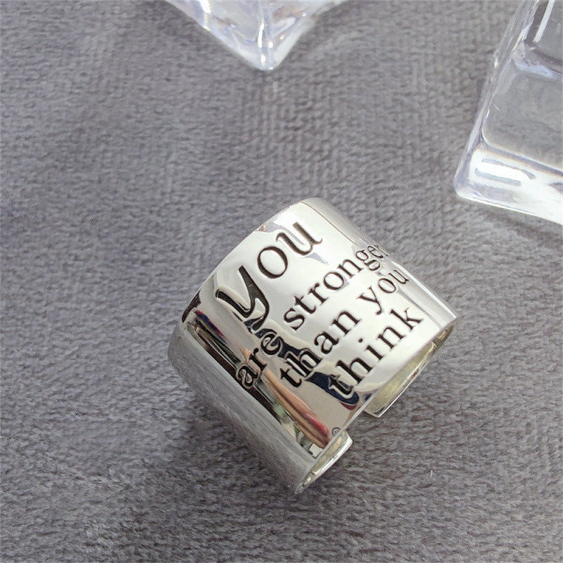 Women's Sier Simple Light Luxury High-grade Index Finger Open Rings