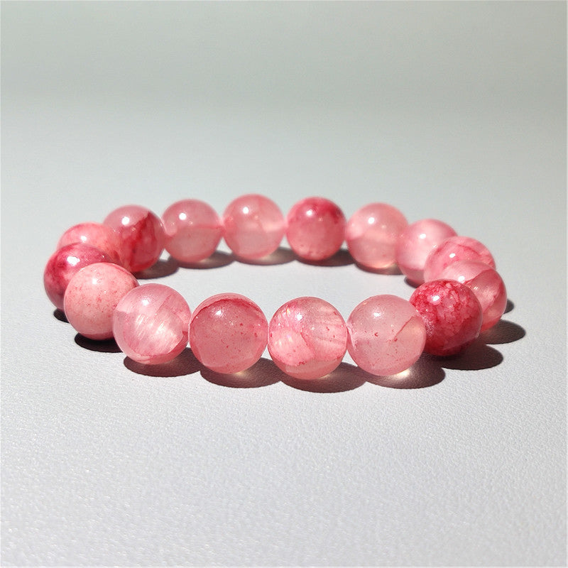 Little Female Persian Jade Round Beads Finger Twist Bracelet