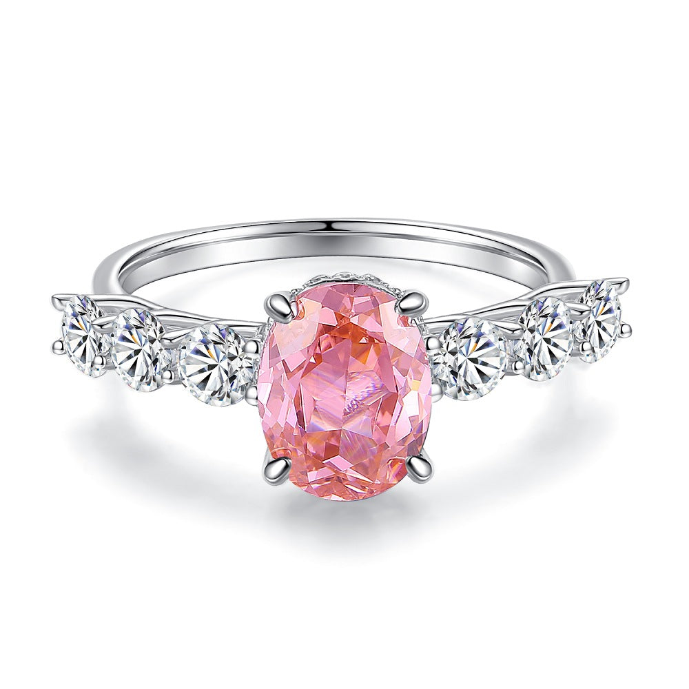 Ice Flower Cut Female Pink Diamond Rings