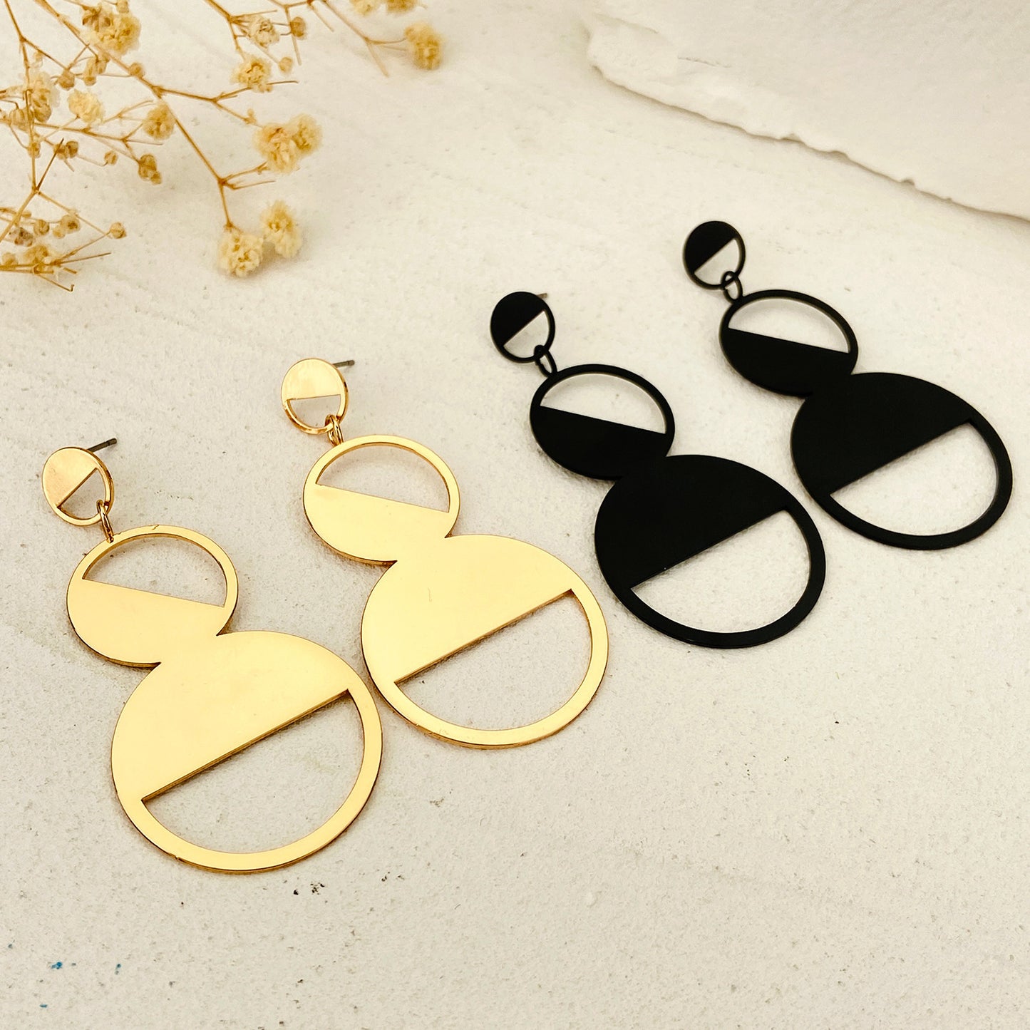 Women's Geometric Glossy Light Luxury High-grade Exaggerated Earrings