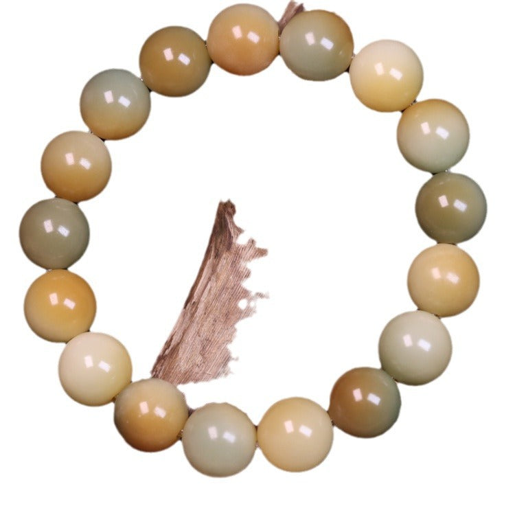 Welfare Single Circle Bodhi Seed Charcoal Grilled Round Beads Green Bracelets