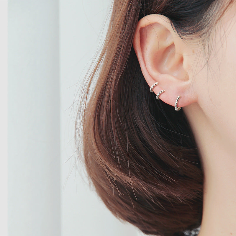 Women's Ear Clip Korean Simple Temperamental Frosty Style Fashion Stud Earrings