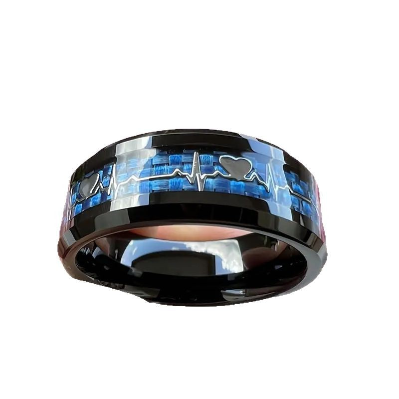 Heartbeat Design With Carbon Fiber Party Rings