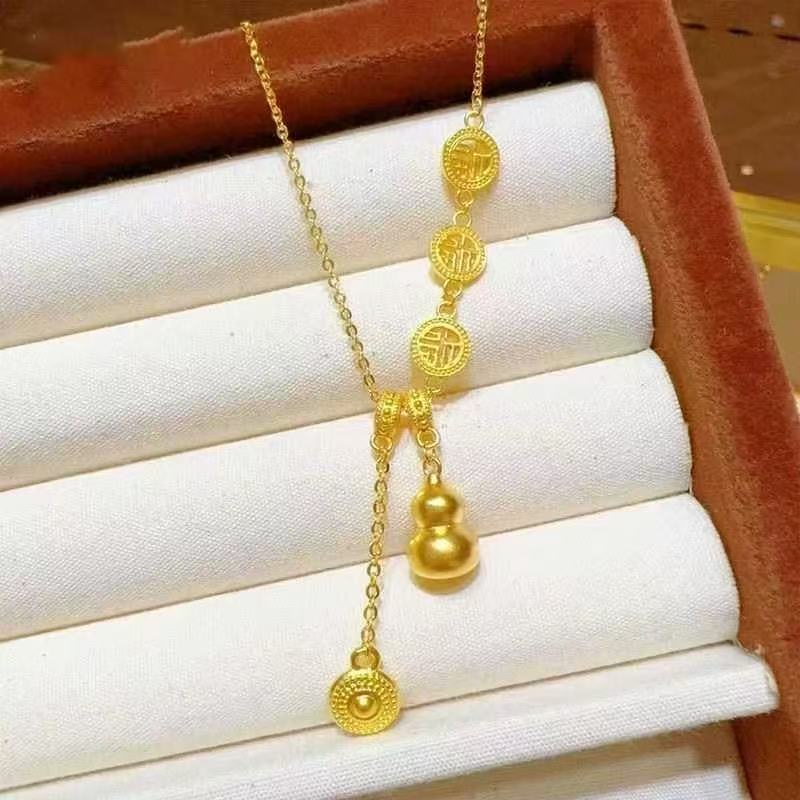 Women's Gourd Tassel For Design High-grade Ancient French Fu Character Lucky Necklaces