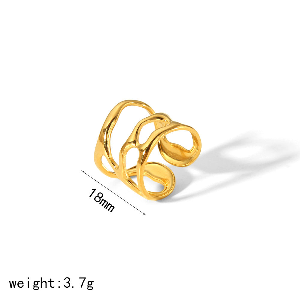 Open Female Gold Stainless Steel Threaded Adjustable Rings