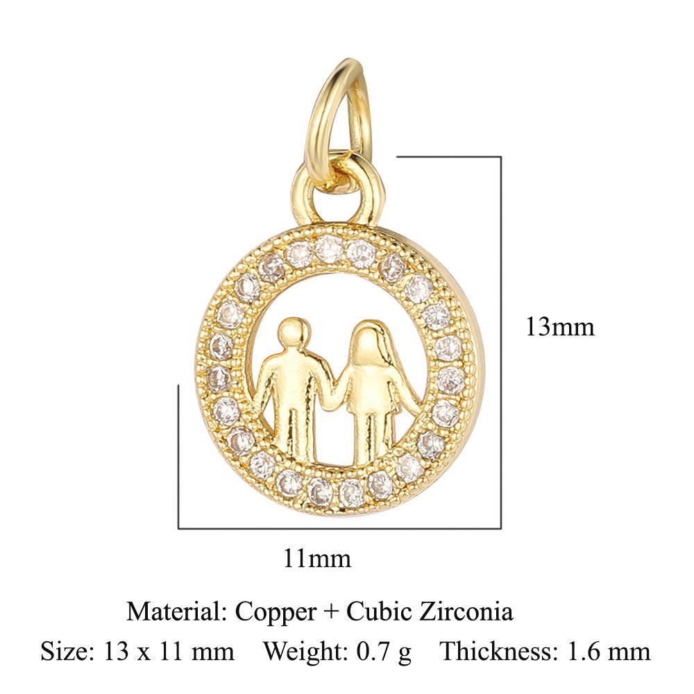 Boy Butterfly Love Copper Zircon Ornament Accessories Pendants