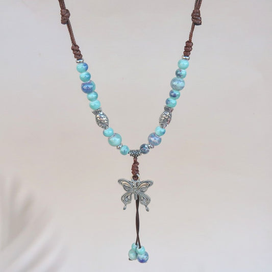 Women's Butterfly Braided Rope Chinese Ethnic Retro Light Luxury High-grade Necklace
