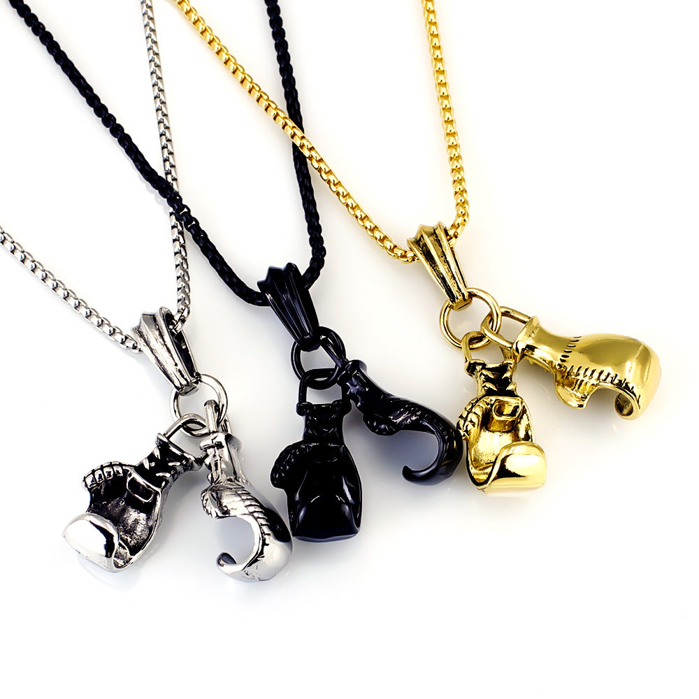 Men's Stainless Steel Boxing Physical Picture Domineering Necklace