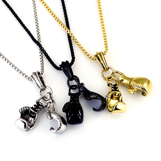 Men's Stainless Steel Boxing Physical Picture Domineering Necklace