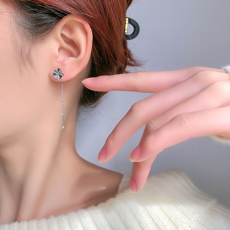 Women's Trendy Clover Lines Elegant Round Face Slimming Earrings