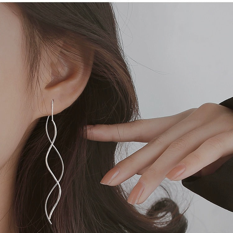 Wavy Threads Temperament Female Simple Wave Long Ear Line