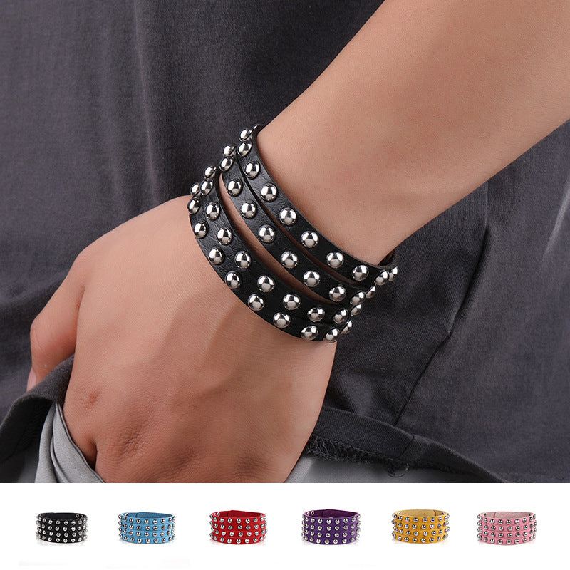 Fashion Twist Leather Cool Punk Rock Bracelet
