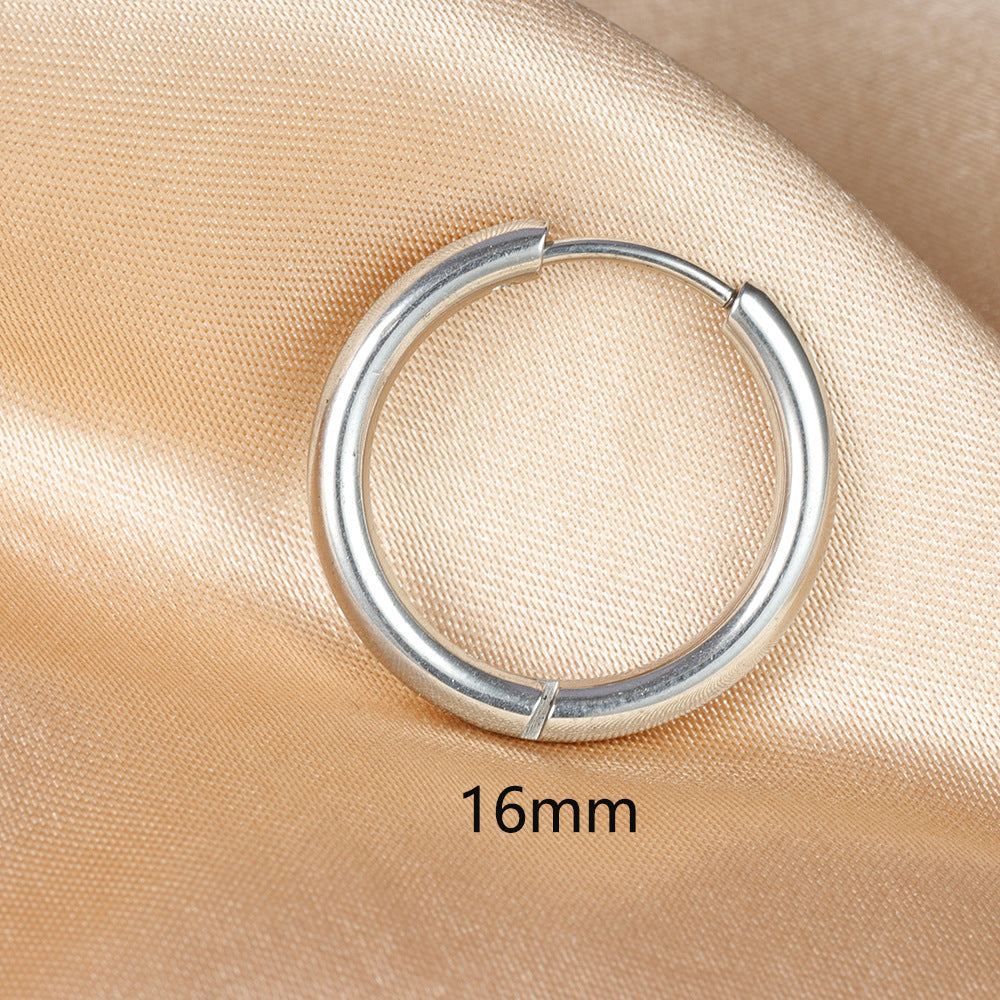 Simple Different Sizes Ear Clip Electroplated Earrings