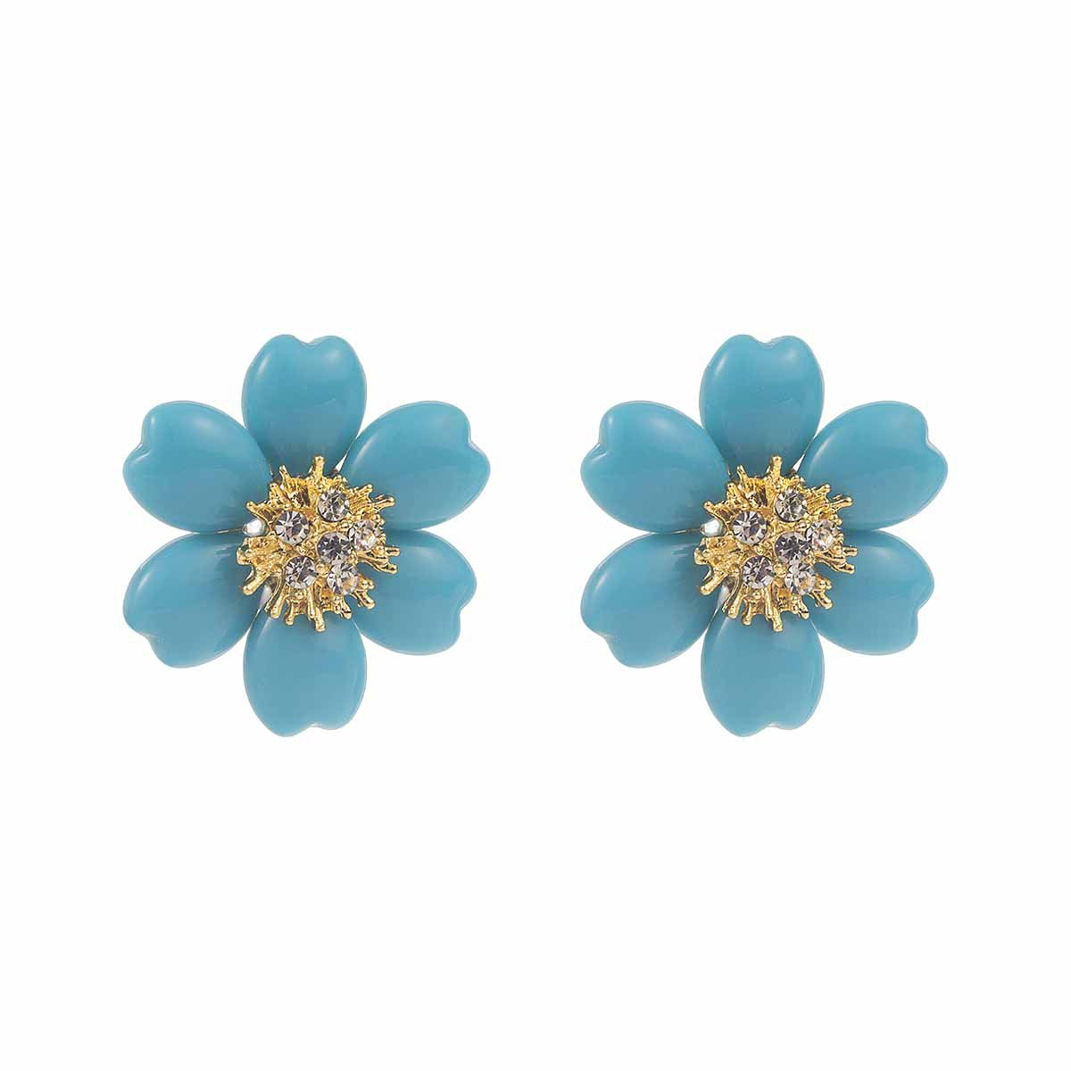 Women's Vacation Style Enamel Color Flower Pearl Light Luxury High-grade Earrings
