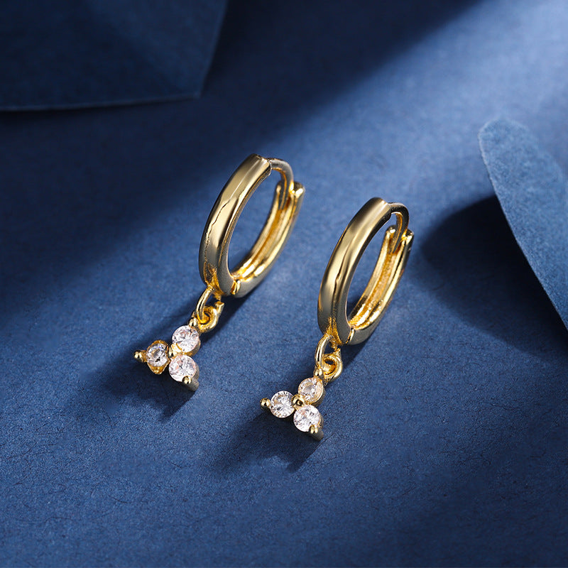 Women's Sier Simple Zircon Trendy Clip Niche Ear Line