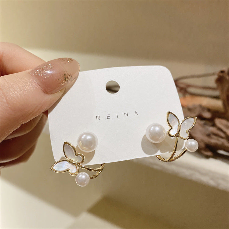 Classic Style Design Tulip Pearl Korean Earrings