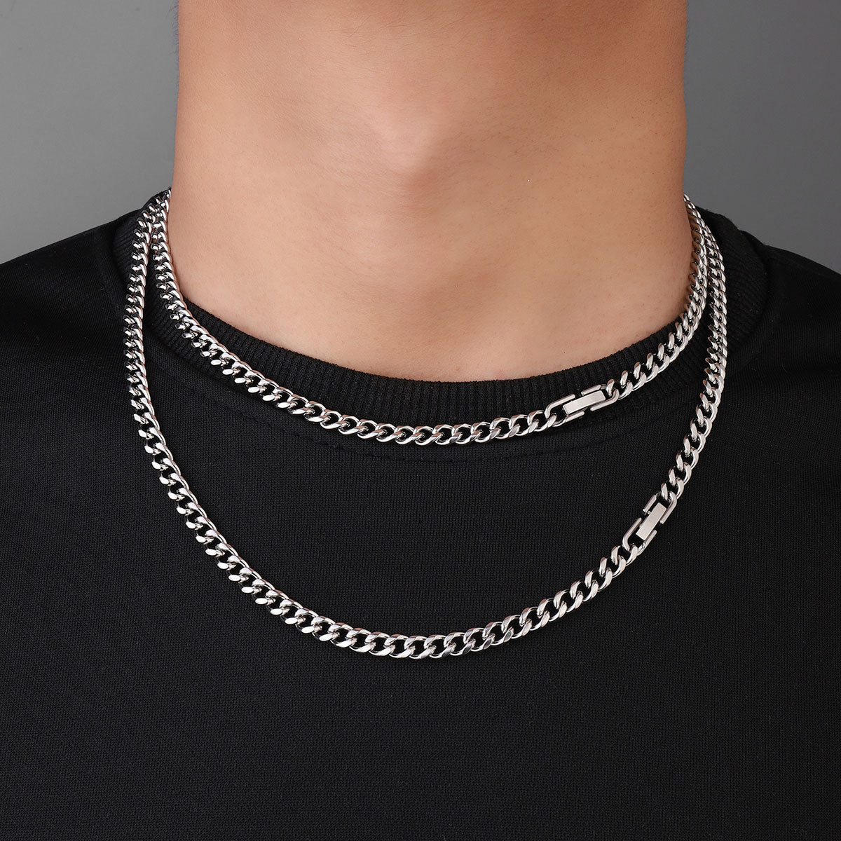 Women's & Men's Buckle Titanium Steel Hip Hop Cuban Link Necklaces