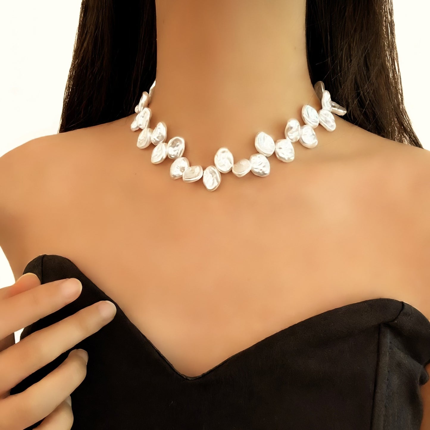 Women's Freshwater Baroque Petal Pearl For Light Luxury Romantic Necklace