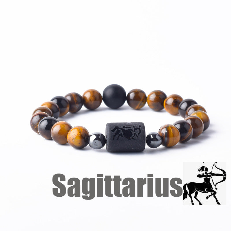 Constellation Natural Stone Beaded Twee Tigereye Bracelet
