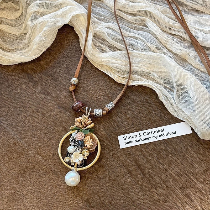 Chinese Long Wax Rope Acorn Zen Pendants