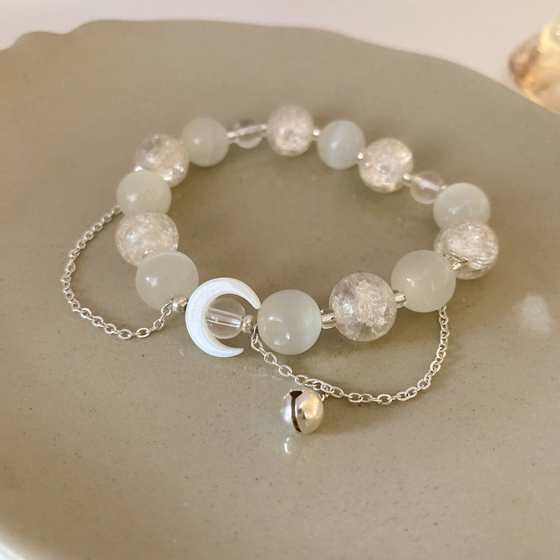 French Retro Smiley Face Bamboo Artificial Jade Personality Trendy Light Bracelets