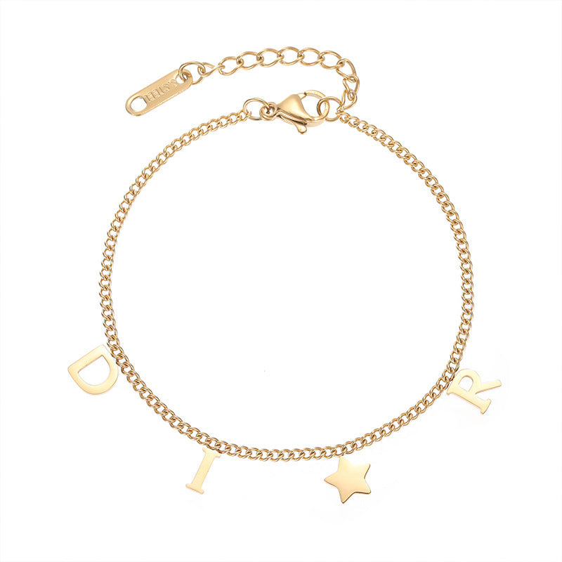 Fashion Creative Letters Simple Retro Metal Bracelets