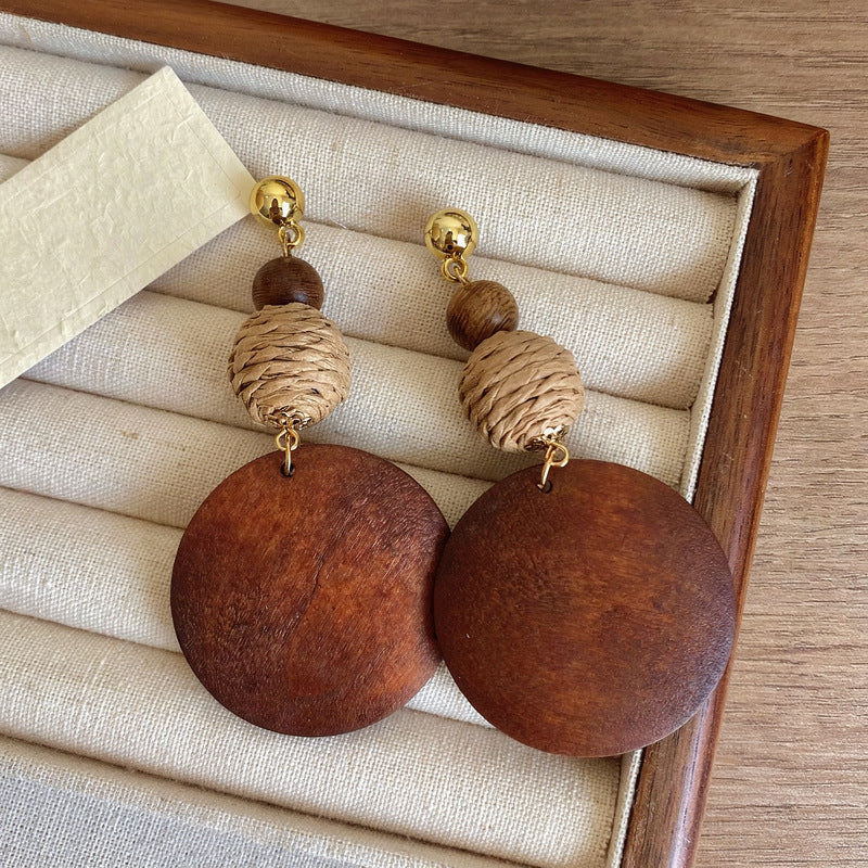 Wood In The Forest Retro Tassel Rings