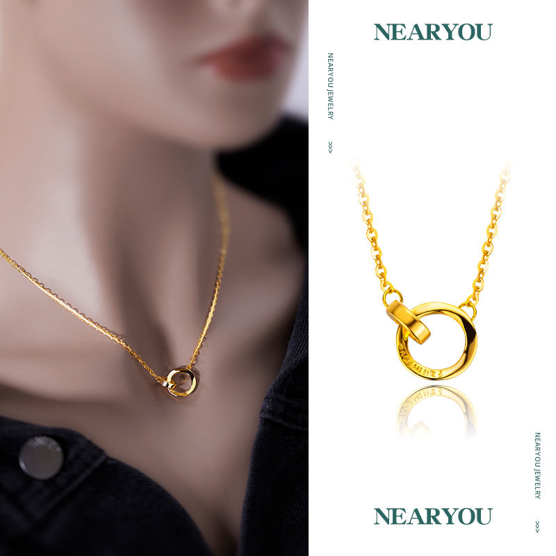 Women's Niche High-grade Mobius Strip Sand Gold Necklaces