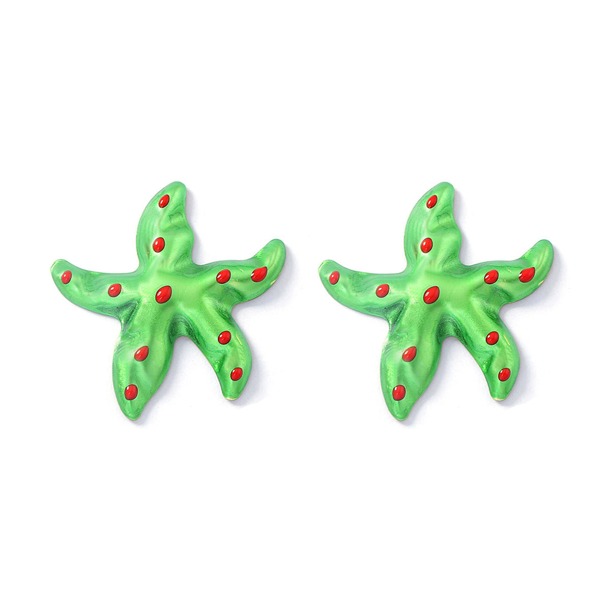 Fashion Trendy Ocean Casual Style Metal Geometry Starfish Five-pointed Star Earrings