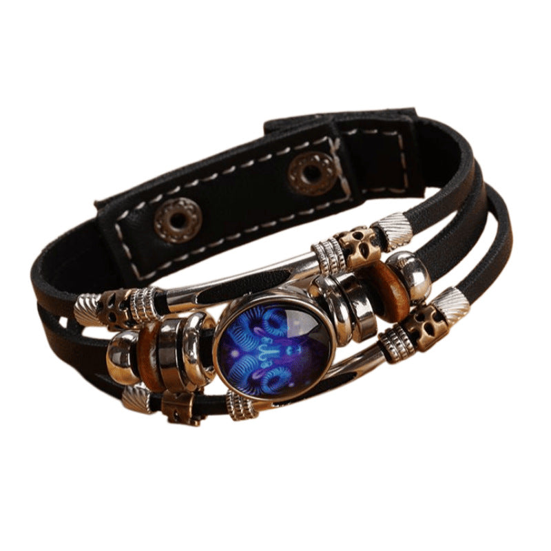 Twee Constellation Luminous Couple Leather Rope Brace Lace Simple Bracelet